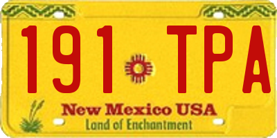 NM license plate 191TPA