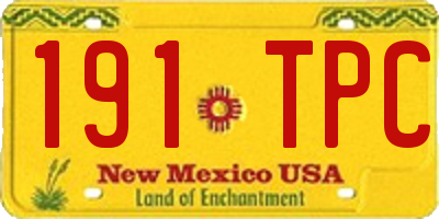 NM license plate 191TPC