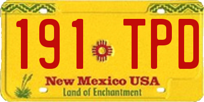 NM license plate 191TPD