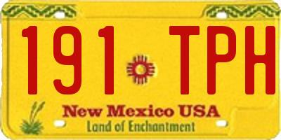 NM license plate 191TPH