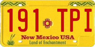 NM license plate 191TPI