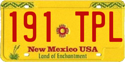 NM license plate 191TPL