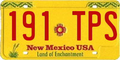 NM license plate 191TPS