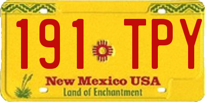 NM license plate 191TPY