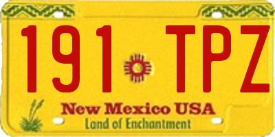 NM license plate 191TPZ