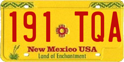 NM license plate 191TQA