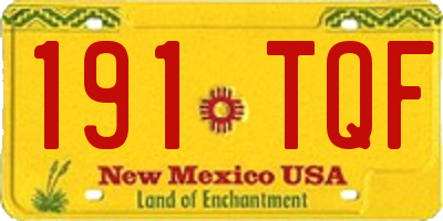 NM license plate 191TQF