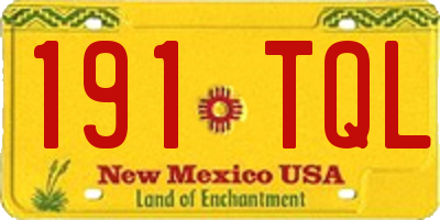 NM license plate 191TQL