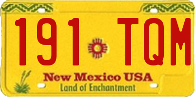 NM license plate 191TQM