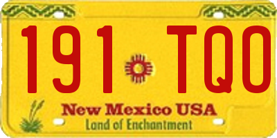 NM license plate 191TQO