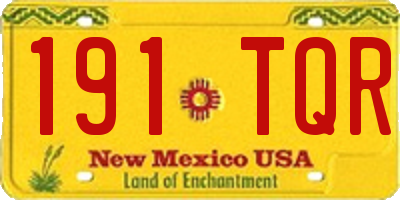 NM license plate 191TQR