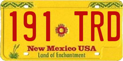 NM license plate 191TRD