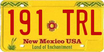NM license plate 191TRL
