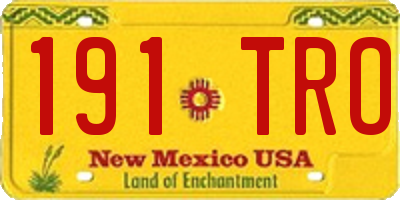 NM license plate 191TRO