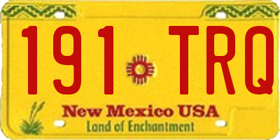 NM license plate 191TRQ