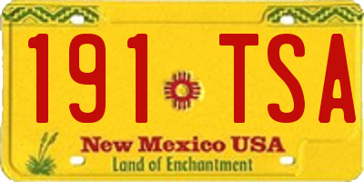 NM license plate 191TSA