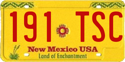 NM license plate 191TSC