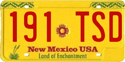 NM license plate 191TSD