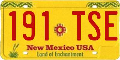 NM license plate 191TSE
