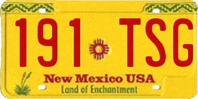 NM license plate 191TSG