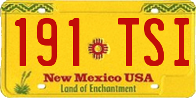 NM license plate 191TSI