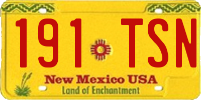 NM license plate 191TSN