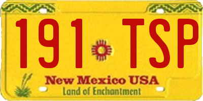 NM license plate 191TSP