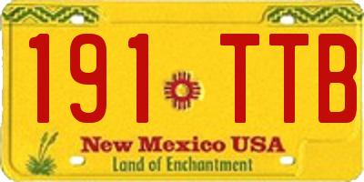 NM license plate 191TTB