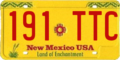 NM license plate 191TTC