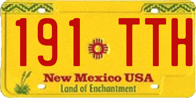 NM license plate 191TTH