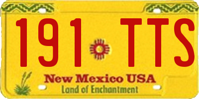 NM license plate 191TTS