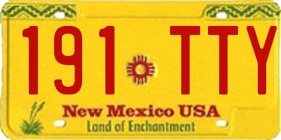 NM license plate 191TTY