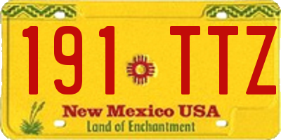 NM license plate 191TTZ