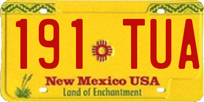 NM license plate 191TUA