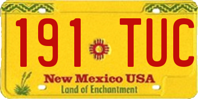 NM license plate 191TUC