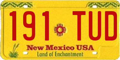 NM license plate 191TUD