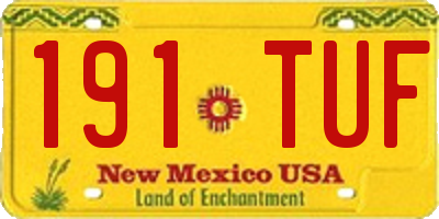 NM license plate 191TUF