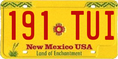 NM license plate 191TUI