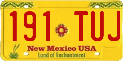 NM license plate 191TUJ