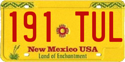 NM license plate 191TUL