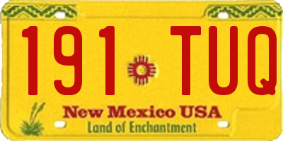 NM license plate 191TUQ