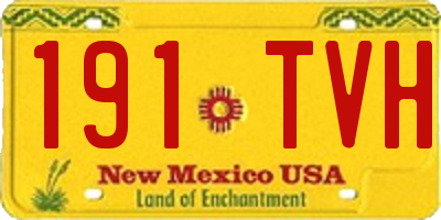 NM license plate 191TVH