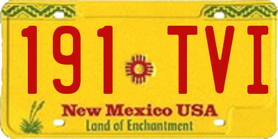 NM license plate 191TVI