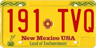 NM license plate 191TVQ