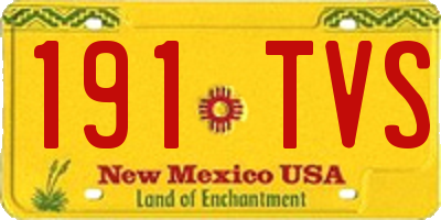 NM license plate 191TVS