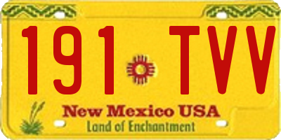 NM license plate 191TVV