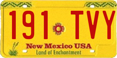 NM license plate 191TVY