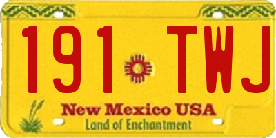 NM license plate 191TWJ
