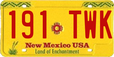 NM license plate 191TWK