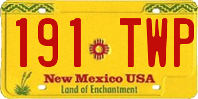 NM license plate 191TWP